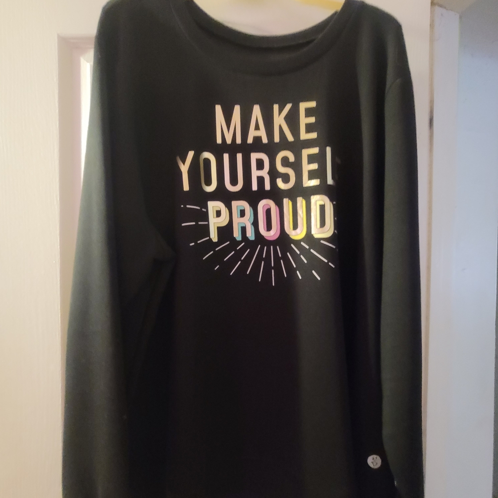 Torrid Black Long Sleeve Shirt with Motivational Print